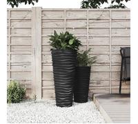 vidaXL Jardinière et intérieur amovible anthracite aspect rainuré 364690