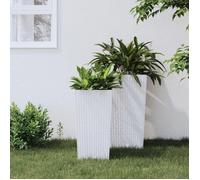vidaXL Jardinière et intérieur amovible blanc 11/26,5 L rotin PP 364674