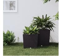 vidaXL Jardinière et intérieur amovible marron 21 -32 L rotin PP 364679