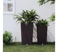 vidaXL Jardinière et intérieur Amovible Marron 21/49 L rotin PP, bac à Fleurs, Pot de Jardin, Support de jardinière, Pot de Fleur, Pot de Fleurs