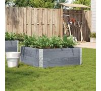 vidaXL Jardinière gris 100x100 cm bois de pin massif3295401 G