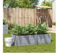 vidaXL Jardinière gris 150x50 cm bois massif de pin, jardinière d'extérieur, bac à fleurs, bac à tomates, jardinière de 3295409