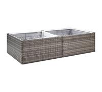 vidaXL Jardinière Gris 157x80x40 cm Résine tressée
