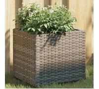 vidaXL Jardinière gris 36x30x32 cm résine tressée, jardinière d'extérieur, bac à fleurs, bac à tomates, jardinière de 366427