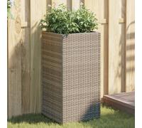 Vidaxl Jardinière Gris 40x40x80 Cm Résine Tressée
