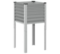 vidaXL Jardinière Gris 45x45x88 cm Acier, jardinière d'extérieur, bac à Fleurs, bac à tomates, jardinière de terrasse, bac à Pommes de Terre