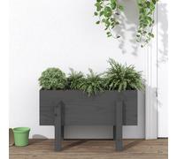Vidaxl Jardinière Gris 62x30x38 Cm Bois Massif De Pin Gris