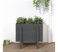 vidaXL Jardinière Gris 62x50x57 cm Bois Massif de pin, jardinière d'extérieur, bac à Fleurs, bac à Pommes de Terre, jardinière de terrasse