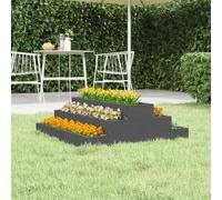 Vidaxl Jardinière Gris 80x80x27 Cm Bois Massif De Pin