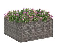 vidaXL Jardinière Gris 80x80x40 cm Résine tressée