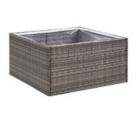 vidaXL Jardinière Gris 80x80x40 cm Résine tressée