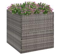 vidaXL Jardinière 80 x 80 x 80 cm – Résine tressée – Gris