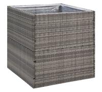 vidaXL Jardinière 80 x 80 x 80 cm – Résine tressée – Gris