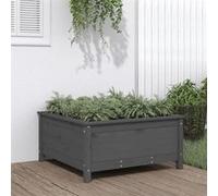 Vidaxl Jardinière Gris 82,5x82,5x39 Cm Bois Massif De Pin Gris