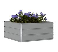 vidaXL Jardinière Gris clair 100 x 100 x 45 cm Acier, Solutions pour le jardin et la terrasse, design moderne, matériaux durables, améliorez vos espaces extérieurs, explorez des options stylées dès au