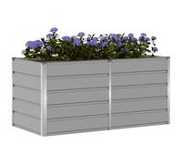 Jardinière - VIDAXL - 160 x 80 x 75 cm - Gris clair - Acier & plastique - Intérieur/extérieur