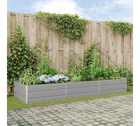 vidaXL Jardinière Gris clair 195 x 100 x 45 cm Acier galvanisé, Inspiration pour jardin et terrasse, éléments industriels, conceptions durables pour espaces extérieurs, idées de déco uniques, dispos f