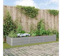 Vidaxl Jardinière Gris Clair 195 X 100 X 45 Cm Acier Galvanisé
