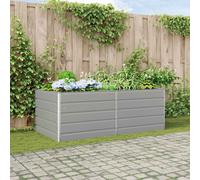 vidaXL Jardinière Gris clair 195 x 100 x 45 cm Acier galvanisé, Inspiration pour jardin et terrasse, éléments industriels, conceptions durables pour espaces extérieurs, idées de déco uniques, dispos f
