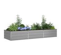 vidaXL Jardinière gris clair 195 x 100 x 45 cm Acier galvanisé pour jardin et terrasse