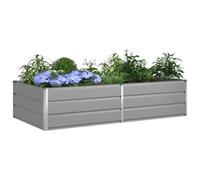 vidaXL Jardinière Gris clair 195 x 100 x 45 cm Acier galvanisé, Inspiration pour jardin et terrasse, éléments industriels, conceptions durables pour espaces extérieurs, idées de déco uniques, dispos f
