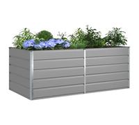 vidaXL Jardinière Gris clair 195 x 100 x 45 cm Acier galvanisé, Inspiration pour jardin et terrasse, éléments industriels, conceptions durables pour espaces extérieurs, idées de déco uniques, dispos f