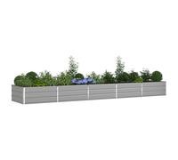 vidaXL Jardinière Gris clair 195 x 100 x 45 cm Acier galvanisé, Inspiration pour jardin et terrasse, éléments industriels, conceptions durables pour espaces extérieurs, idées de déco uniques, dispos f
