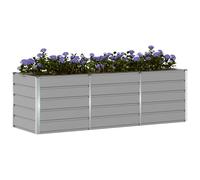 vidaXL Jardinière 240 x 80 x 75 cm Acier Gris clair — design moderne, durable, éco-responsables