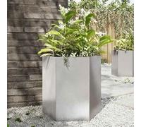 Jardinière hexagone 46x40x45 cm acier inoxydable, jardinière de fleurs, jardinière de patio, jardinière de jardin, 851116