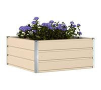 vidaXL Jardinière Ivoire 100 x 100 x 45 cm Acier, Solutions pour le jardin et la terrasse, design moderne, matériaux durables, améliorez vos espaces extérieurs, explorez des options stylées dès aujour