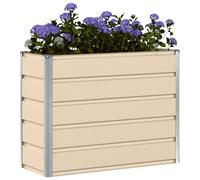 vidaXL Jardinière Ivoire 100 x 40 x 75 cm Acier, Jardin et terrasse, Modernes, matériaux durables et écolos pour Le mobilier et la Deco d'extérieur, Style élégant et Fonctionnel