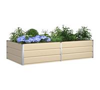 vidaXL Jardinière Ivoire 195 x 100 x 45 cm Acier galvanisé, Inspiration pour jardin et terrasse, éléments industriels, conceptions durables pour espaces extérieurs, idées de déco uniques, dispos fonct