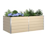 vidaXL Jardinière Ivoire 195 x 100 x 45 cm Acier galvanisé, Inspiration pour jardin et terrasse, éléments industriels, conceptions durables pour espaces extérieurs, idées de déco uniques, dispos fonct