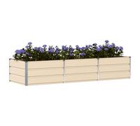 vidaXL Jardinière Ivoire 240 x 80 x 75 cm Acier, Design de Jardin et terrasse, Moderne, Durable, Solutions éco-responsables, améliore la Vie en extérieur avec des espaces Pratiques, idées créatives