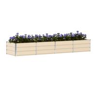 vidaXL Jardinière Ivoire 320 x 80 x 45 cm Acier, Design de Jardin et terrasse, Moderne, Durable, Solutions éco-responsables, améliore la Vie en extérieur avec des espaces Pratiques, idées créatives