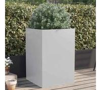 vidaXL Jardinière, Lit Surélevé, Bac à Fleurs, Pot de Plantes, Boîte à Fleurs Jardin Patio Terrasse, Argenté 52x48x75 cm 841588 Gris G