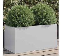 vidaXL Jardinière, Lit Surélevé, Bac à Fleurs, Pot de Plantes, Boîte à Fleurs Jardin Patio Terrasse, Argenté 62x30x29 cm 841594