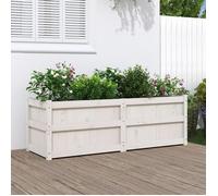 vidaXL Jardinière Lit surélevé 150x50x50 cm Bois massif de pin Blanc