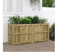 vidaXL Jardinière, Lit Surélevé, Bac à Fleurs, Pot de Plantes, Boîte à Fleurs Jardin Patio Terrasse Balcon, Marron Bois de 837493