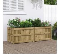 vidaXL Jardinière, Lit Surélevé, Bac à Fleurs, Pot de Plantes, Boîte à Fleurs Jardin Patio Terrasse Balcon, Marron Bois de 837488