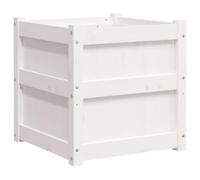 vidaXL Jardinière, Lit Surélevé, Bac à Fleurs, Pot de Plantes, Boîte à Fleurs Jardin Patio Terrasse, Blanc 50x50x50 cm Bois 837416