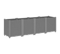 vidaXL Jardinière, Lit Surélevé de Jardin, Pot de Fleurs, Bac à Plantes, Boîte de Plantation Patio Terrasse Extérieur, Gris Clair Polypropylène