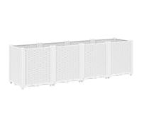 vidaXL Jardinière, Lit Surélevé de Jardin, Pot de Fleurs, Bac à Plantes, Boîte de Plantation Patio Terrasse Extérieur, Blanc Polypropylène
