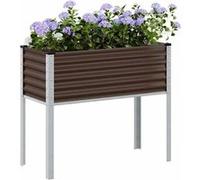 vidaXL Jardinière en acier marron 100 x 41 x 90 cm
