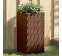 Vidaxl Jardinière Marron 30x30x60 Cm Résine Tressée