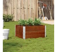 Jardinière marron 80x60 cm bois massif de pin, jardinière d'extérieur, bac à fleurs, bac à tomates, jardinière de terrasse