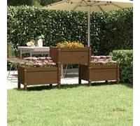 Vidaxl Jardinière Marron Miel 178,5x44x75 Cm Bois Massif De Pin