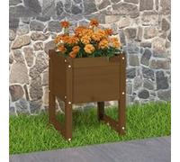 Vidaxl Jardinière Marron Miel 40x40x52,5 Cm Bois Massif De Pin