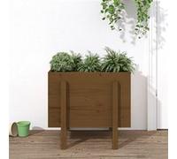 Jardinière marron miel 62x50x57 cm bois massif de pin825208