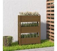 vidaXL Jardinière Marron miel 77x25x104,5 cm Bois massif de pin823937 Marron G